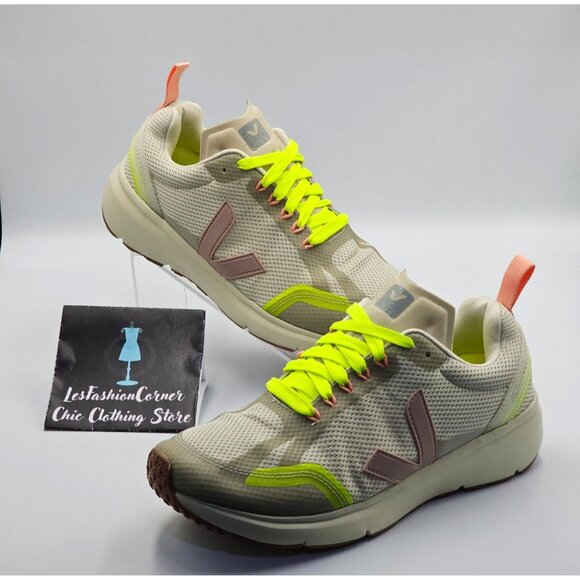VEJA Women's Natural Babe Jaune Fluo Condor 2 Alveomesh  Running Shoes Sz 10 251 - Picture 6 of 16